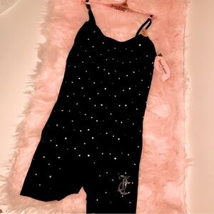 NWT Juicy Couture Bodysuit with Rhinestones Black Romper Basics intimates Medium